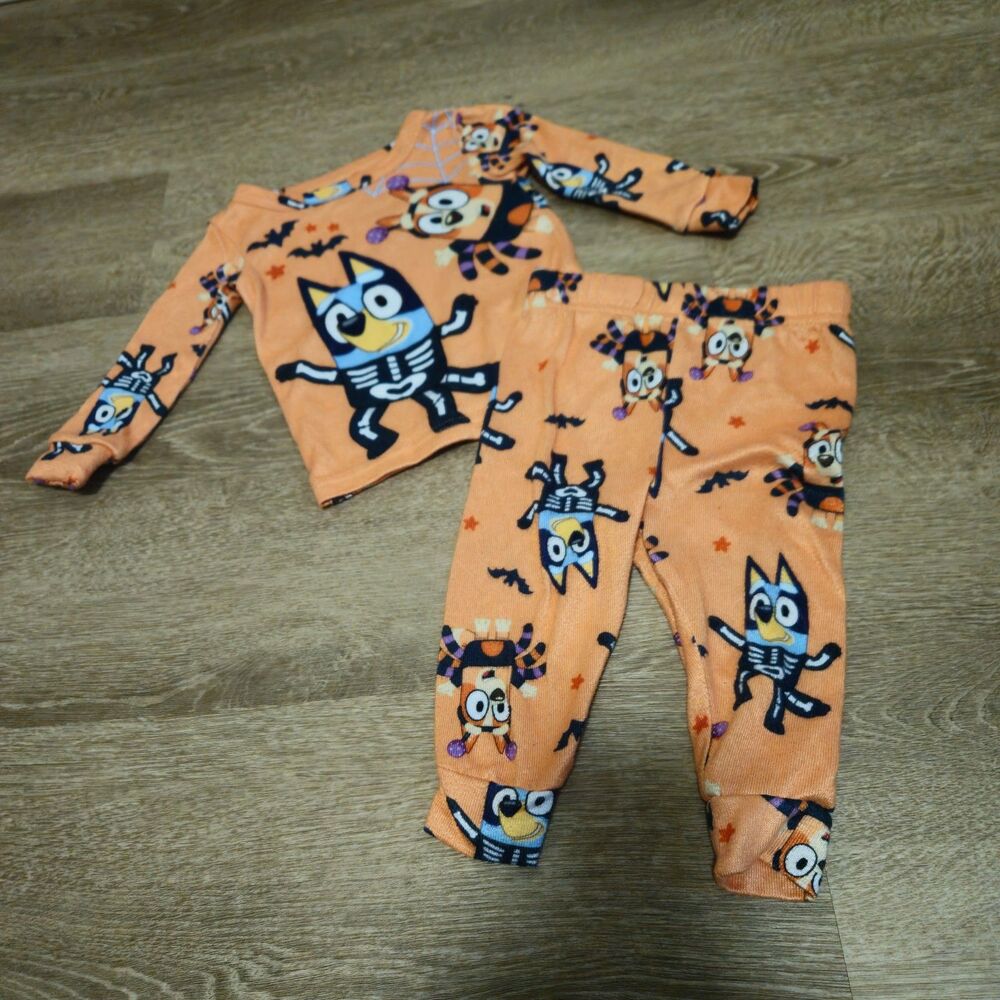 Bluey Halloween Pajama Top Pants 2-Piece Set Holiday Sleepwear Unisex 12M